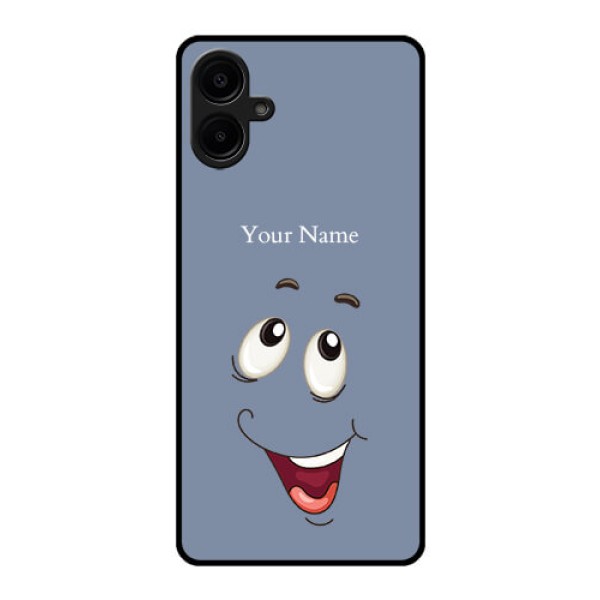 Galaxy M06 Custom Glass Phone Case - Laughing Cartoon Face Design Galaxy M06 Custom Glass Phone Case - Laughing Cartoon Face Design