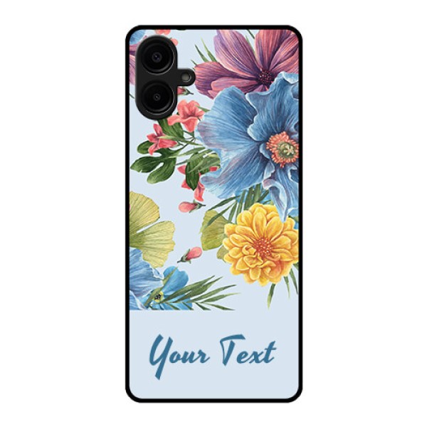 Galaxy M06 Custom Glass Phone Case - Stunning Watercolored Flowers Painting Design