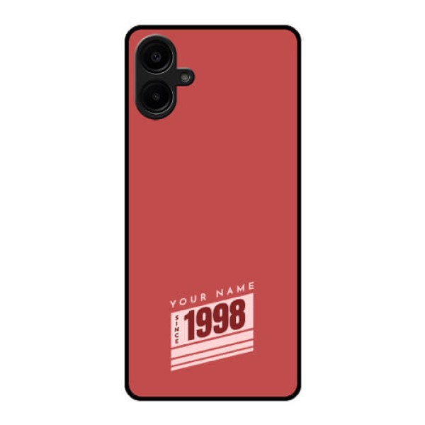 Galaxy M06 Custom Glass Phone Case - Red Custom Year Of Birth Design Galaxy M06 Custom Glass Phone Case - Red Custom Year Of Birth Design