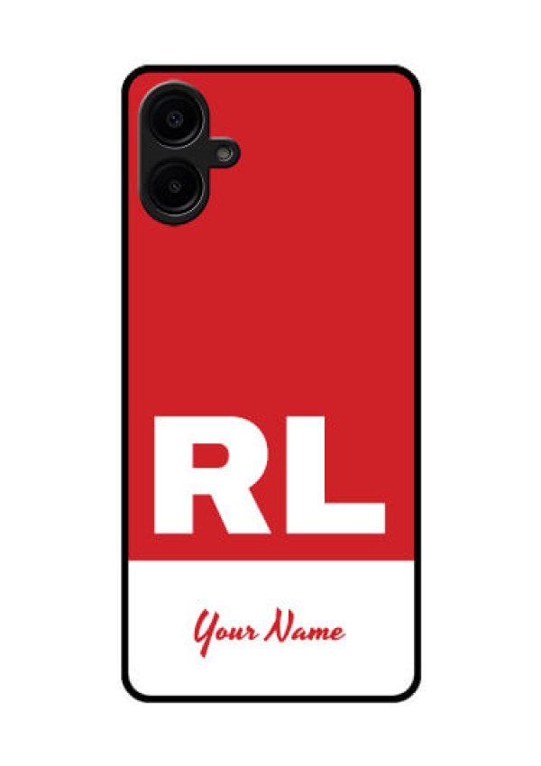 Galaxy M06 Custom Glass Phone Case - Dual Tone Custom Text Design