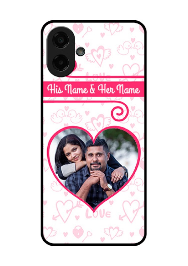 Samsung Galaxy M07 Custom Glass Phone Case - Heart Shape Love Design
