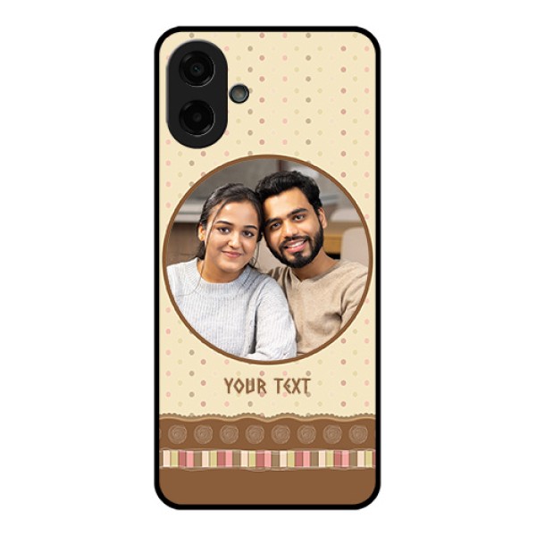 Samsung Galaxy M07 Custom Glass Phone Case - Brown Dotted Mobile Case Design Samsung Galaxy M07 Custom Glass Phone Case - Brown Dotted Mobile Case Design
