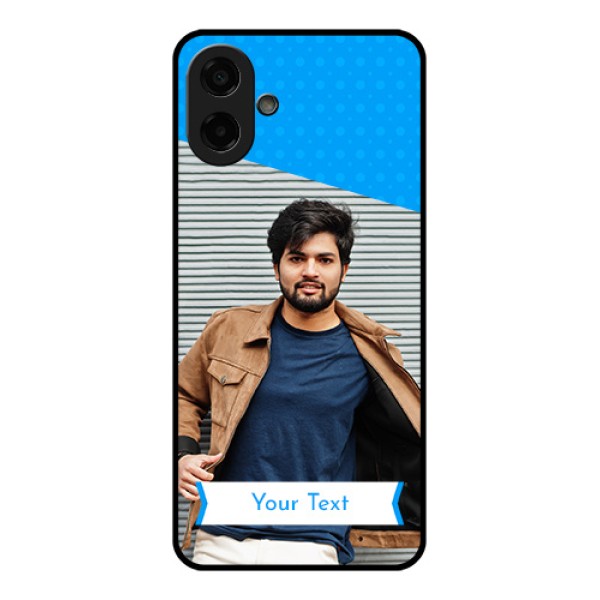 Samsung Galaxy M07 Custom Glass Phone Case - Simple Blue Color Design Samsung Galaxy M07 Custom Glass Phone Case - Simple Blue Color Design