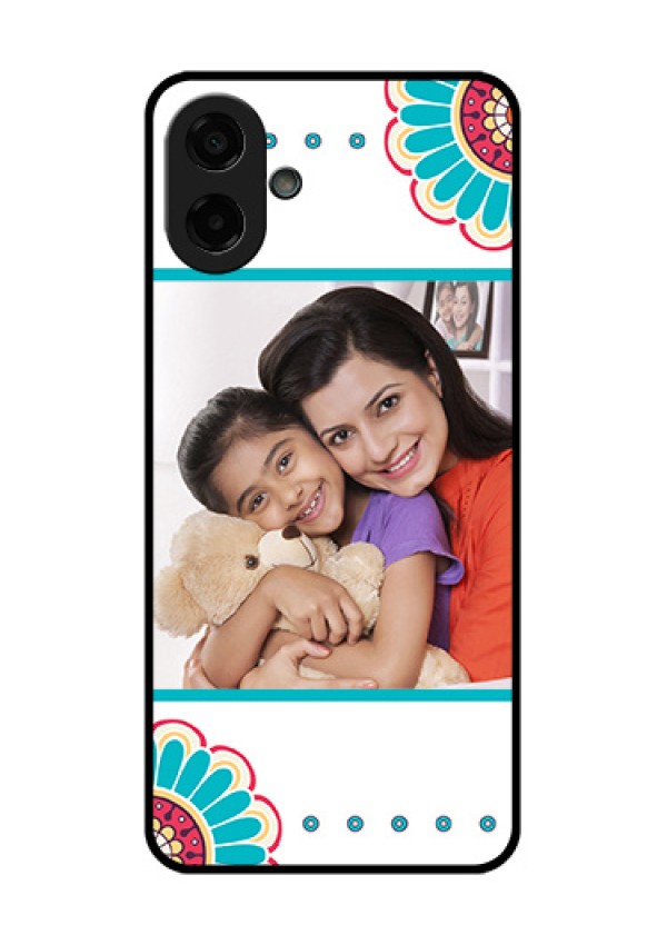 Samsung Galaxy M07 Custom Glass Phone Case - Flower Design