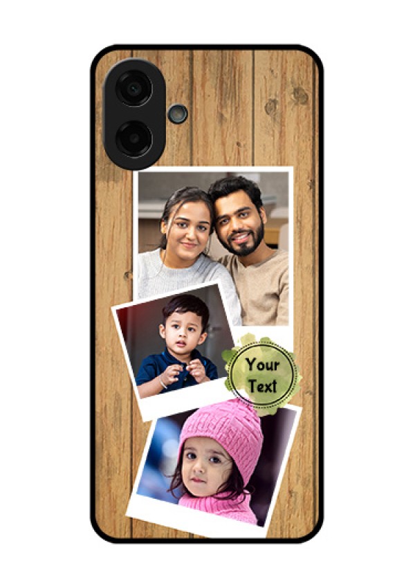 Samsung Galaxy M07 Custom Glass Phone Case - Wooden Texture Design