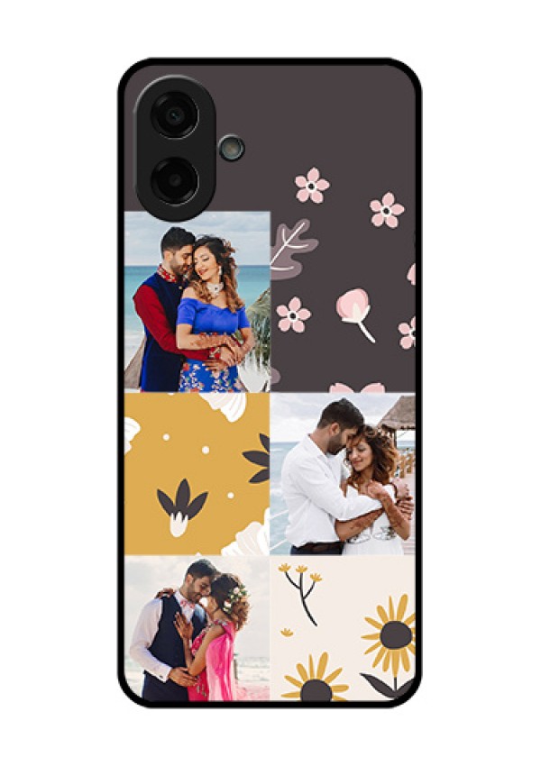 Samsung Galaxy M07 Custom Glass Phone Case - 3 Images With Floral Design
