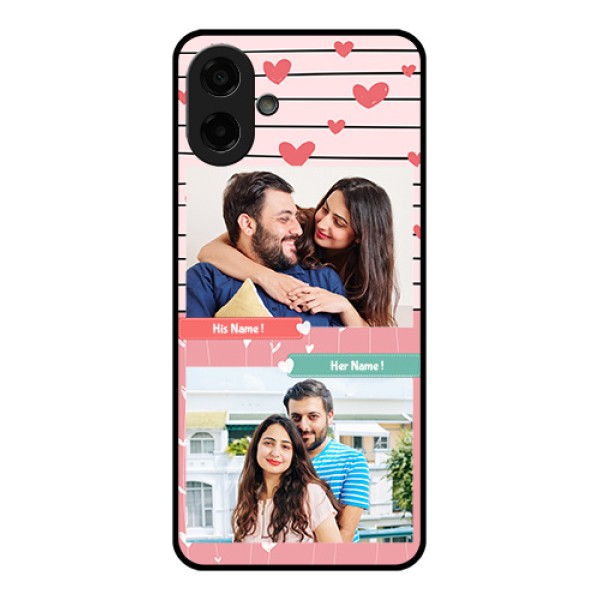 Samsung Galaxy M07 Custom Glass Phone Case - Photo With Heart Design Samsung Galaxy M07 Custom Glass Phone Case - Photo With Heart Design