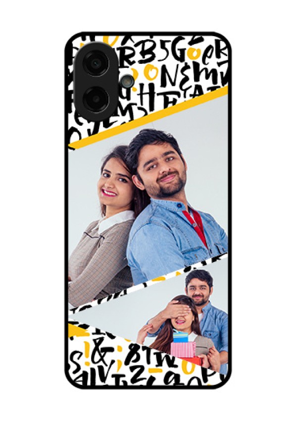 Samsung Galaxy M07 Custom Glass Phone Case - Letters Pattern Design