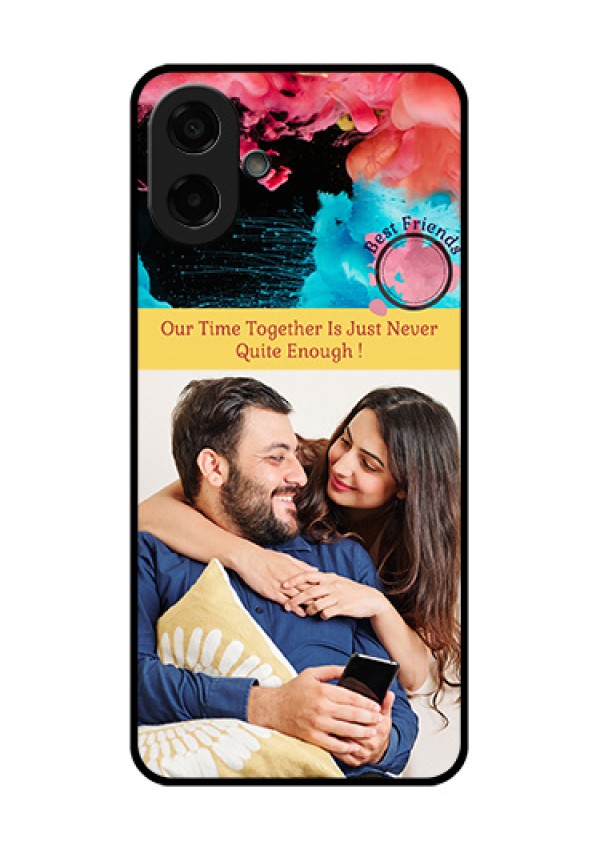 Samsung Galaxy M07 Custom Glass Phone Case - Quote With Acrylic Painting Design