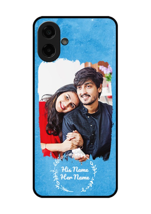 Samsung Galaxy M07 Custom Glass Phone Case - Blue Color Vintage Design