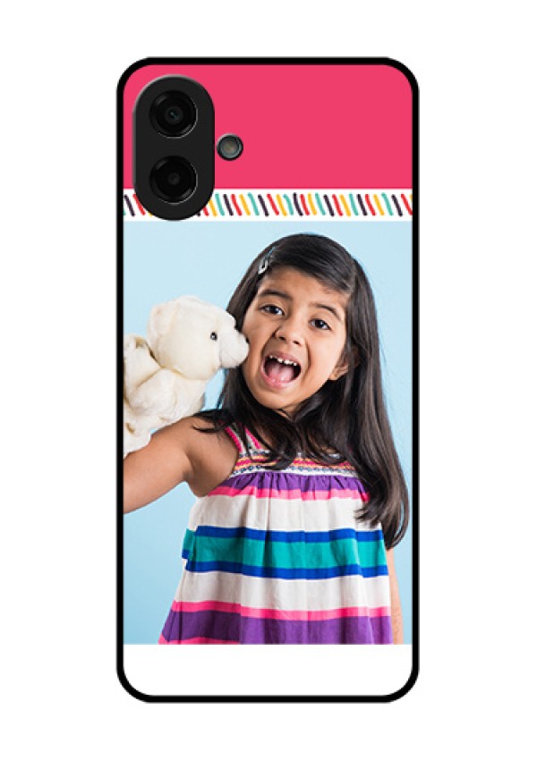 Samsung Galaxy M07 Custom Glass Phone Case - Line Art Design