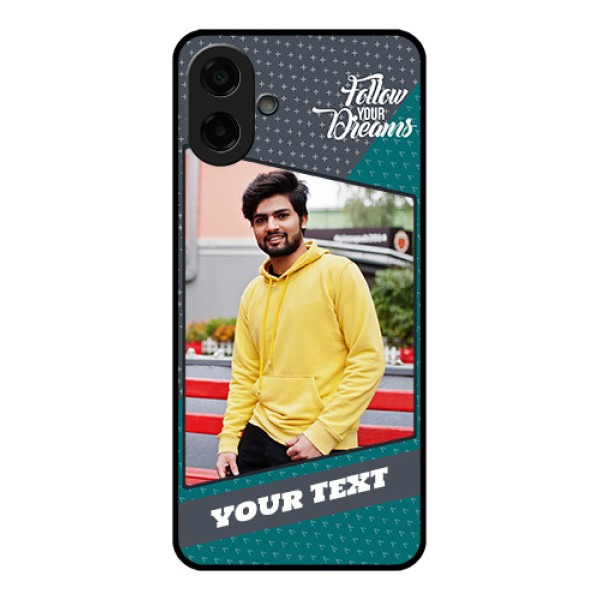 Samsung Galaxy M07 Custom Glass Phone Case - Background Pattern Design With Quote Samsung Galaxy M07 Custom Glass Phone Case - Background Pattern Design With Quote