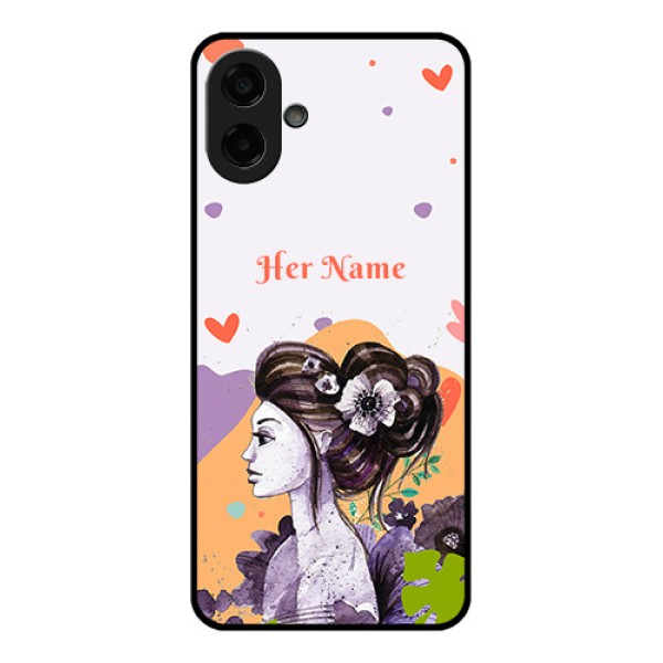 Samsung Galaxy M07 Custom Glass Phone Case - Woman And Nature Design Samsung Galaxy M07 Custom Glass Phone Case - Woman And Nature Design