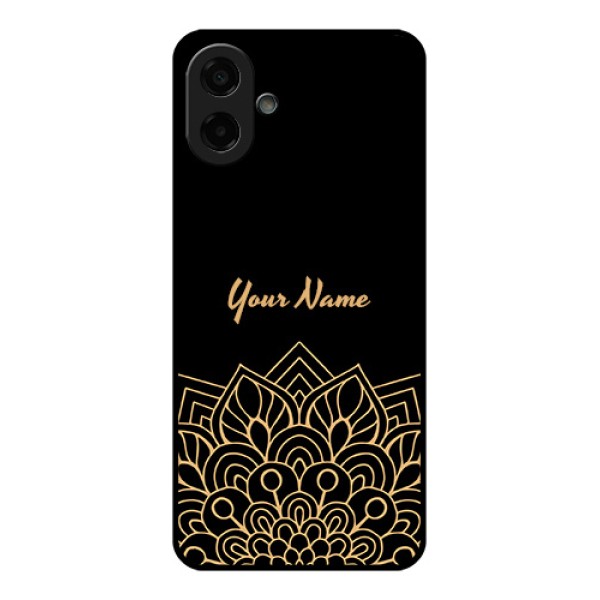Samsung Galaxy M07 Custom Glass Phone Case - Golden Mandala Design