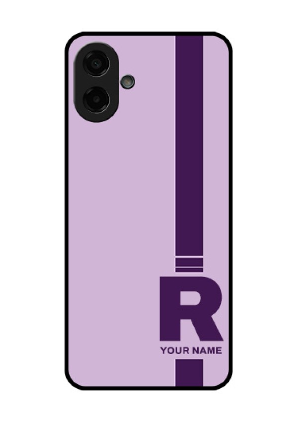 Samsung Galaxy M07 Custom Glass Phone Case - Simple Dual Tone Stripe With Name Design