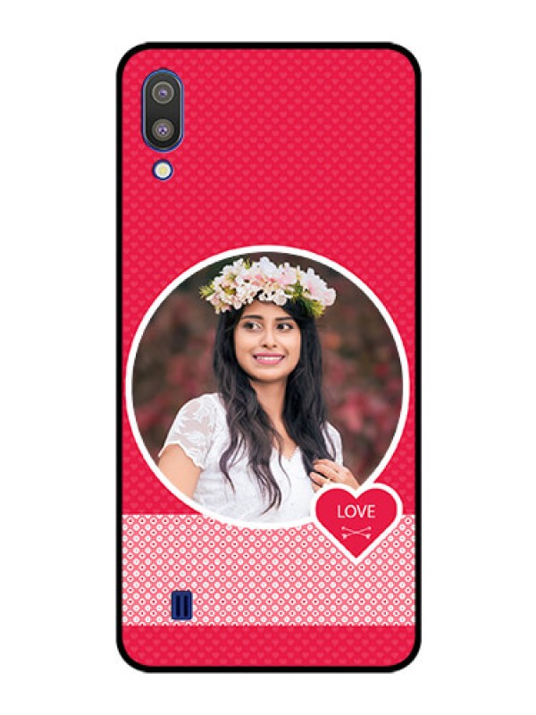 Custom Galaxy M10 Personalised Glass Phone Case - Pink Pattern Design