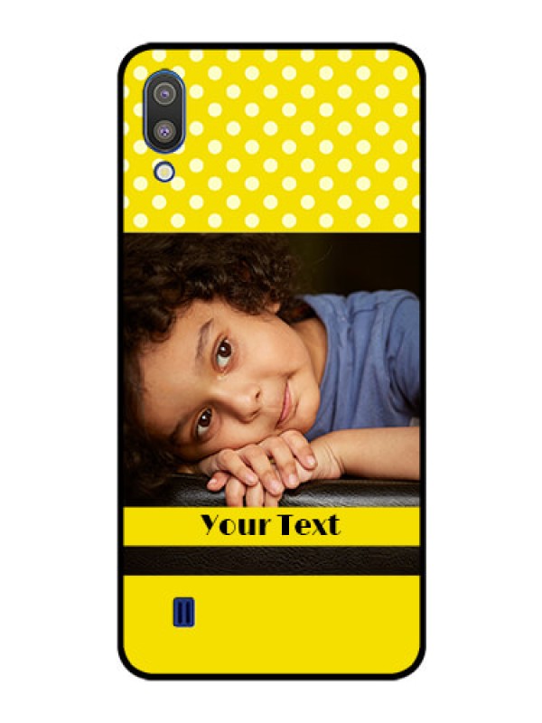 Custom Galaxy M10 Custom Glass Phone Case - Bright Yellow Case Design