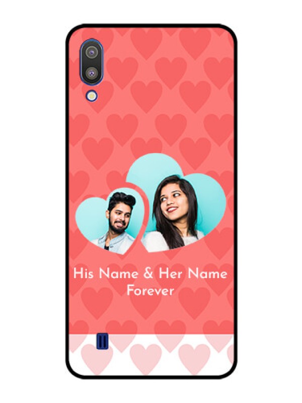 Custom Galaxy M10 Personalized Glass Phone Case - Couple Pic Upload Design