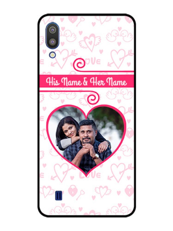 Custom Galaxy M10 Personalized Glass Phone Case - Heart Shape Love Design