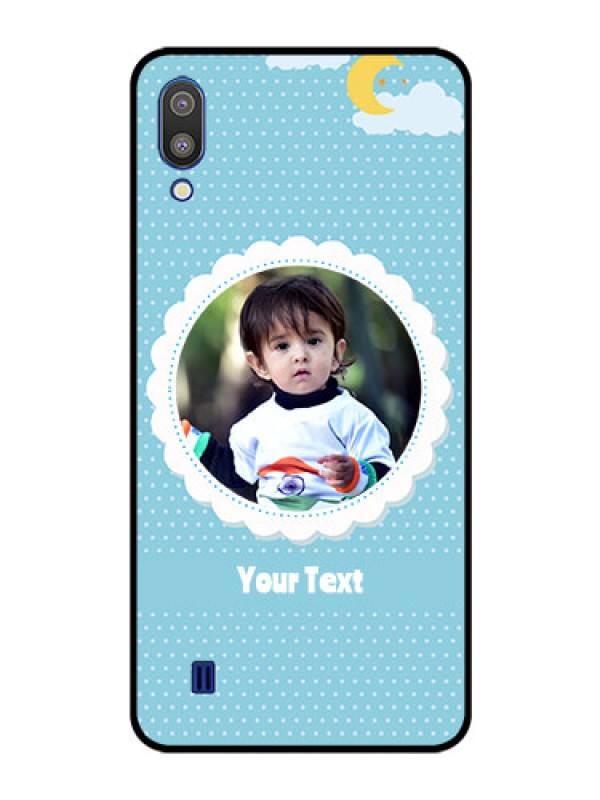 Custom Galaxy M10 Personalised Glass Phone Case - Violet Pattern Design