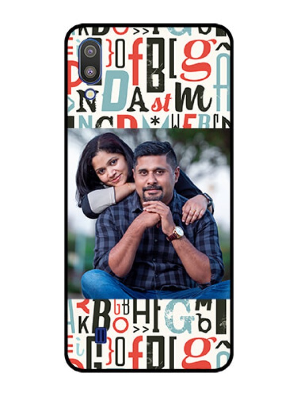 Custom Galaxy M10 Personalized Glass Phone Case - Alphabet Design