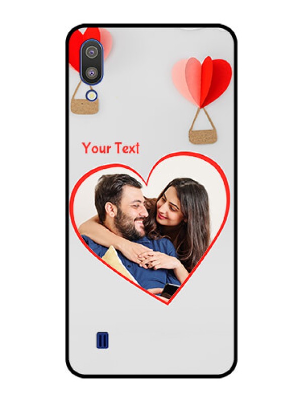 Custom Galaxy M10 Custom Glass Mobile Case - Parachute Love Design
