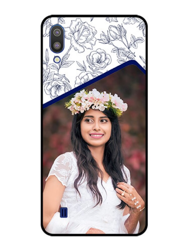 Custom Galaxy M10 Personalized Glass Phone Case - Premium Floral Design