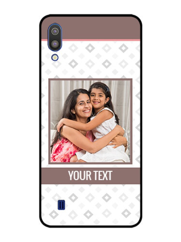 Custom Galaxy M10 Photo Printing on Glass Case - Simple Diamond Design