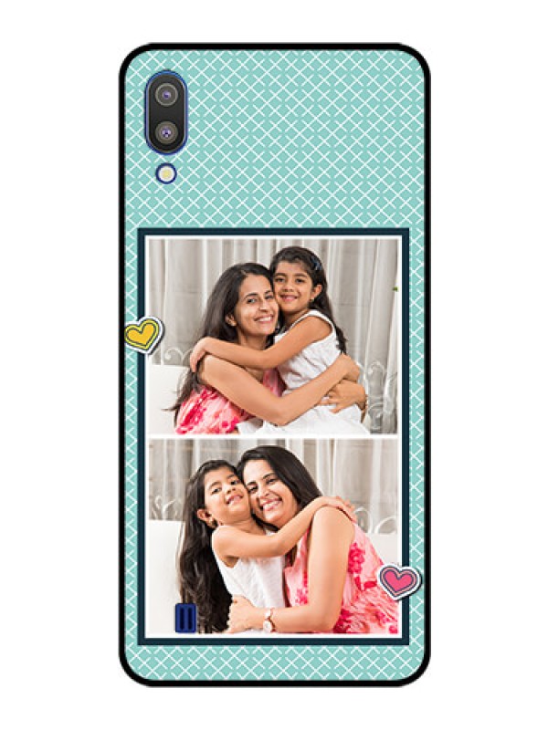Custom Galaxy M10 Custom Glass Phone Case - 2 Image Holder with Pattern Design