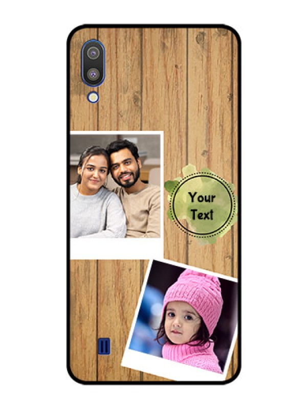 Custom Galaxy M10 Custom Glass Phone Case - Wooden Texture Design