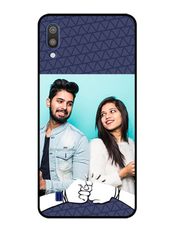 Custom Galaxy M10 Photo Printing on Glass Case - with Best Friends Design 