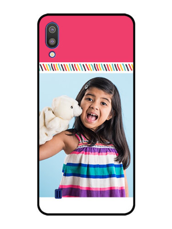 Custom Galaxy M10 Personalized Glass Phone Case - Line art design