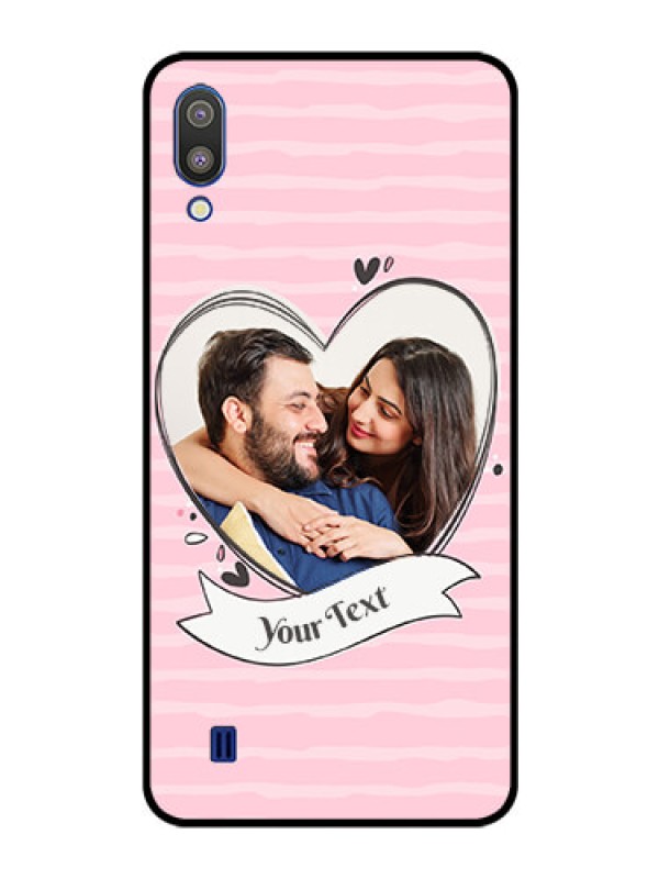 Custom Galaxy M10 Custom Glass Phone Case - Vintage Heart Design