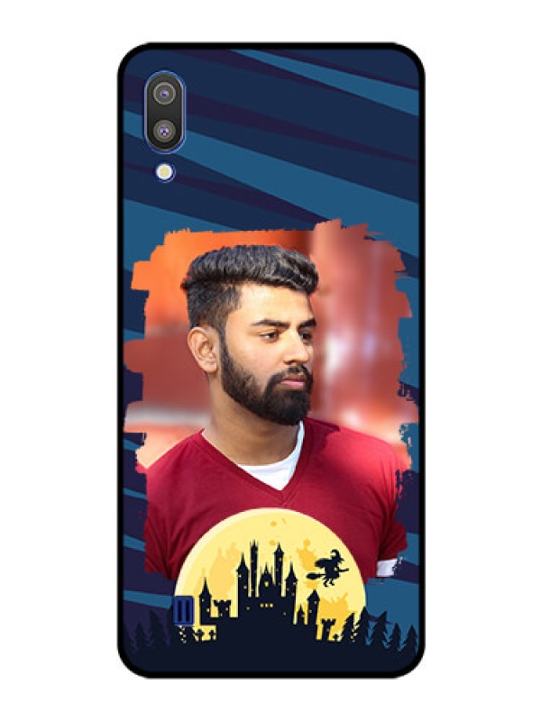Custom Galaxy M10 Photo Printing on Glass Case - Halloween Witch Design 