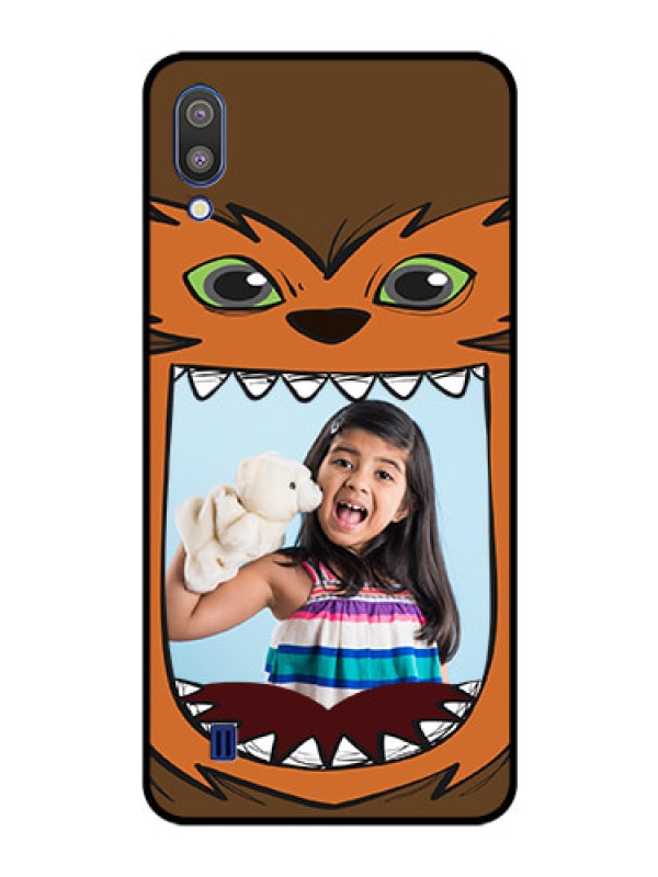 Custom Galaxy M10 Photo Printing on Glass Case - Owl Monster Back Case Design
