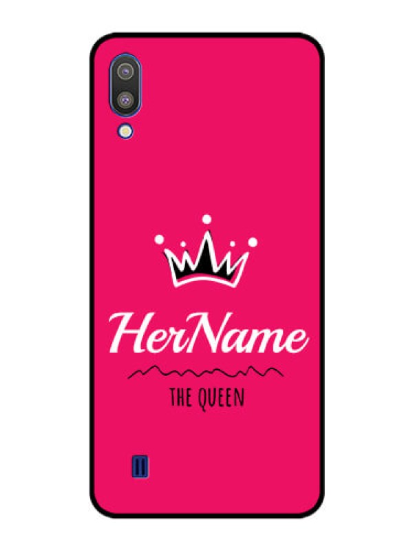 Custom Galaxy M10 Glass Phone Case Queen with Name
