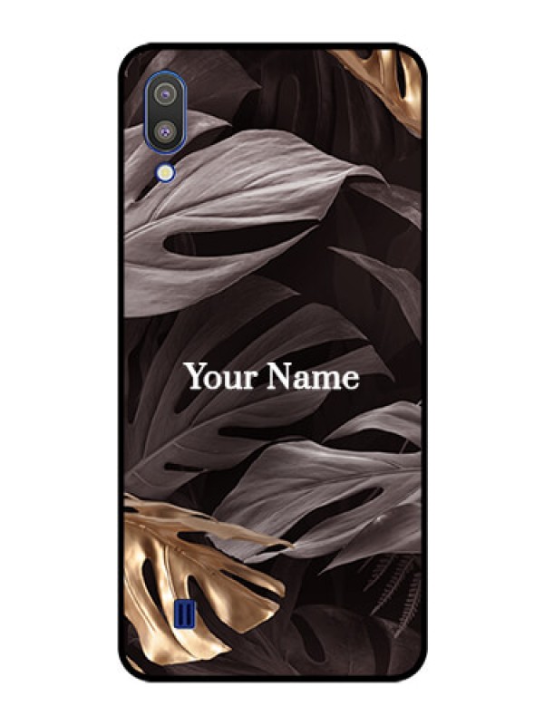 Custom Galaxy M10 Personalised Glass Phone Case - Wild Leaves digital paint Design