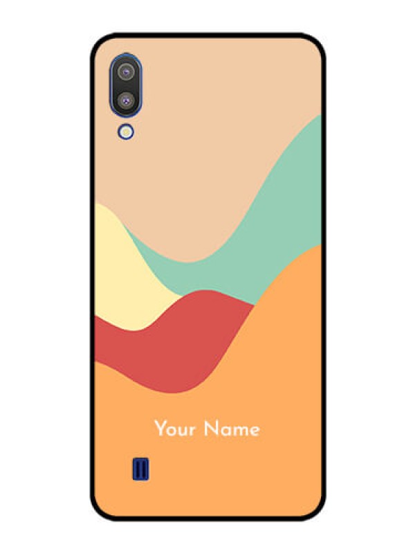 Custom Galaxy M10 Personalized Glass Phone Case - Ocean Waves Multi-colour Design