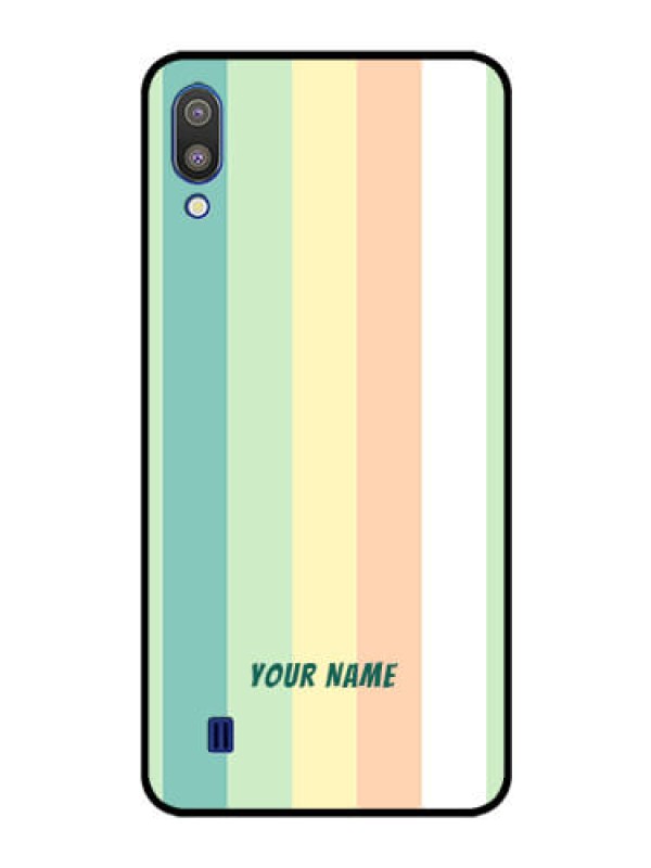 Custom Galaxy M10 Photo Printing on Glass Case - Multi-colour Stripes Design