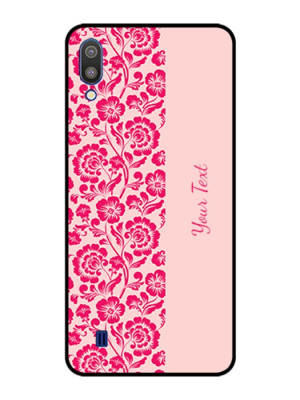 Custom Galaxy M10 Custom Glass Phone Case - Attractive Floral Pattern Design