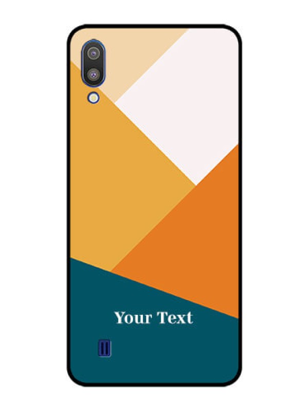 Custom Galaxy M10 Personalized Glass Phone Case - Stacked Multi-colour Design