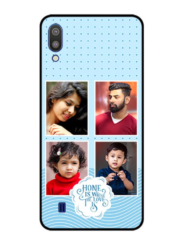 Custom Galaxy M10 Custom Glass Phone Case - Cute love quote with 4 pic upload Design