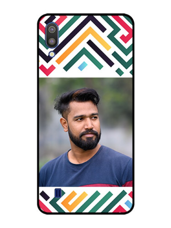 Custom Galaxy M10 Personalized Glass Phone Case - Colorful Maze Pattern Design