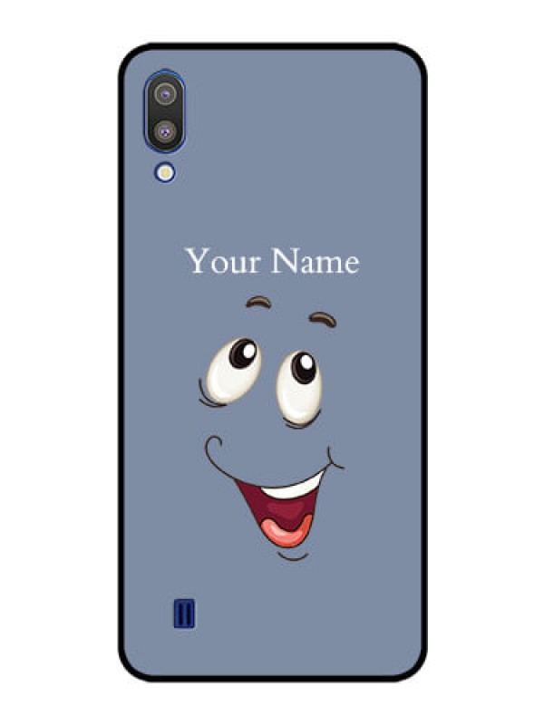 Custom Galaxy M10 Photo Printing on Glass Case - Laughing Cartoon Face Design