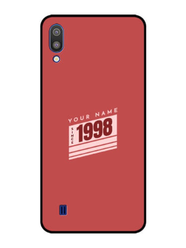 Custom Galaxy M10 Custom Glass Phone Case - Red custom year of birth Design