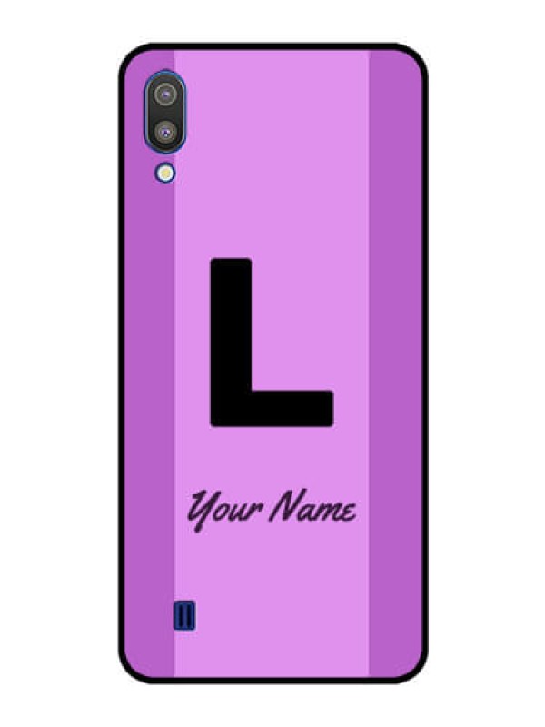 Custom Galaxy M10 Custom Glass Phone Case - Tricolor custom text Design