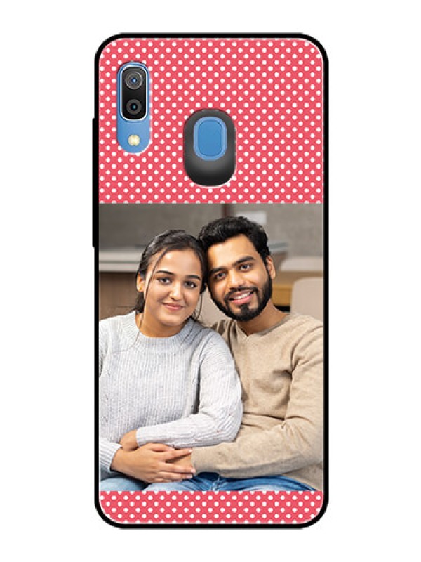 Custom Galaxy M10s Custom Glass Phone Case  - White Dotted Design