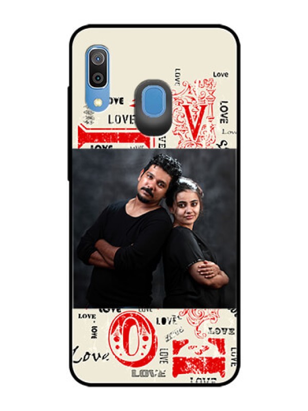 Custom Galaxy M10s Photo Printing on Glass Case  - Trendy Love Design Case