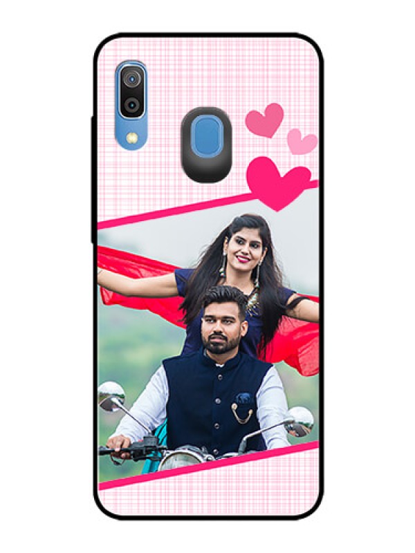 Custom Galaxy M10s Custom Glass Phone Case  - Love Shape Heart Design
