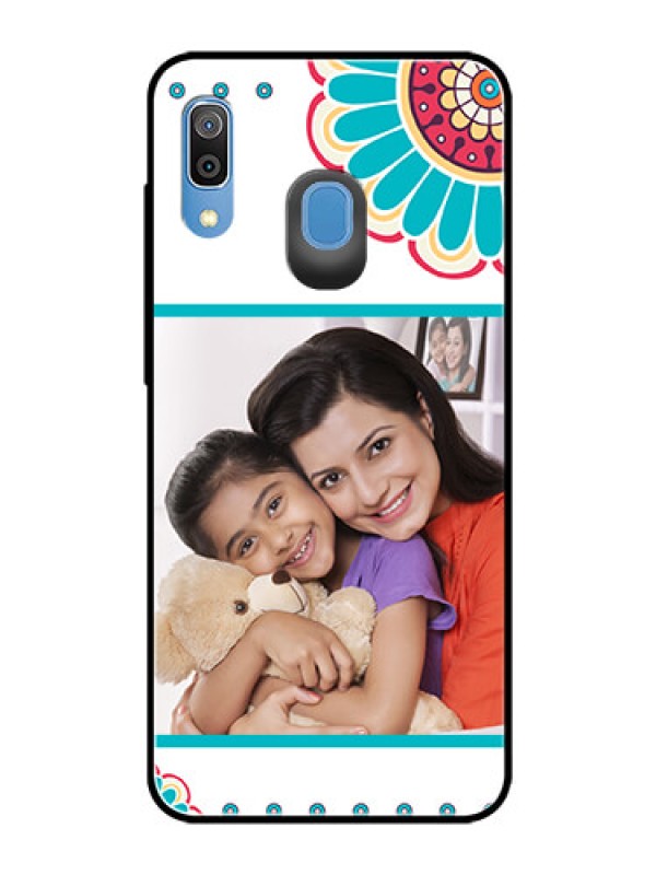 Custom Galaxy M10s Custom Glass Phone Case  - Flower Design